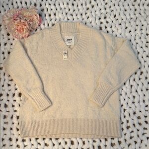 Aerie Teddy Boucle Sweater Cream NWT S